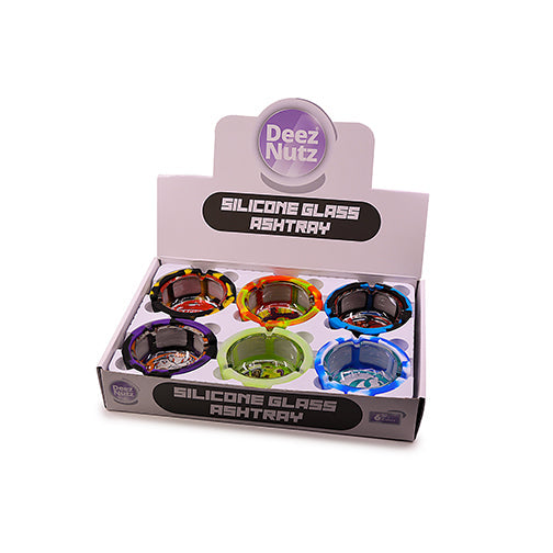 Deez Nutz Glass Ashtray w/ Silicone Sleeve (Box of 6)